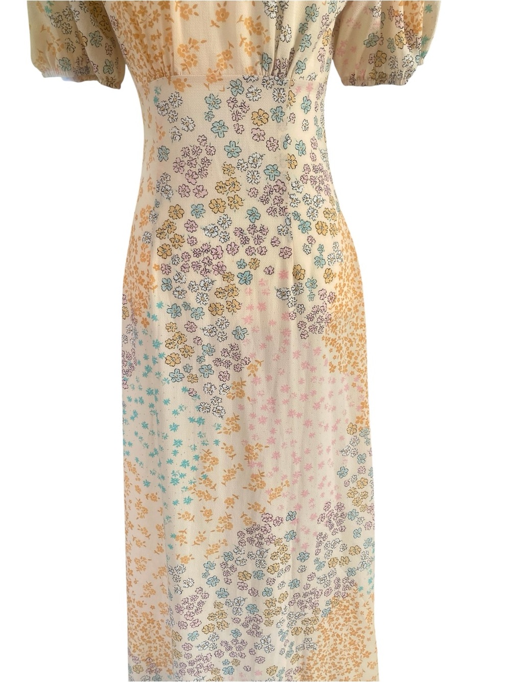 ASOS Design Floral Maxi Dress Size 4 Cottagecore Prairie Puff Sleeve - Picture 6 of 12